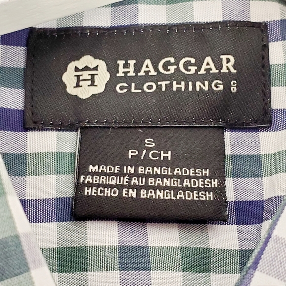 Haggar Men's Easy Care Plaid Short Sleeve Shirt - Picture 6 of 8